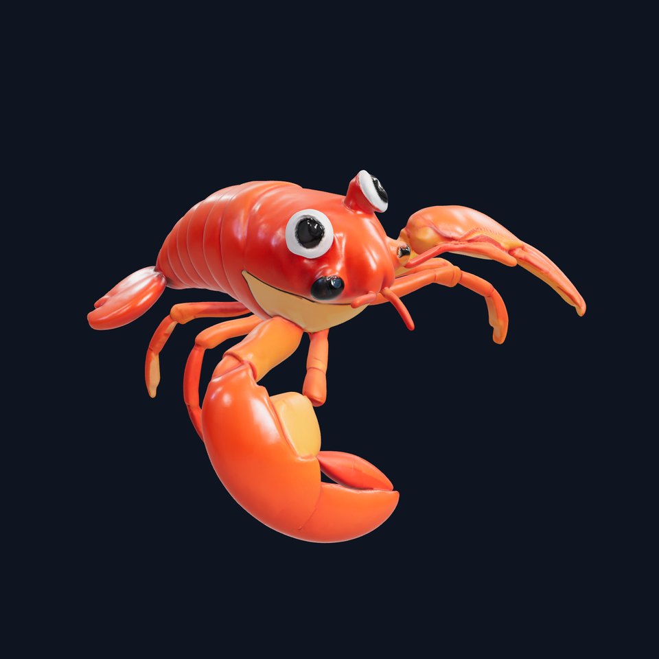 Cartoon Lobster Character Model Pack